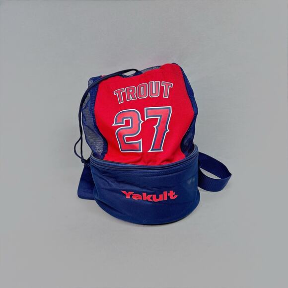Mike Trout #27 Red Los Angeles Angels Yakult SGA Cooler Backpack NEW - Picture 1 of 6